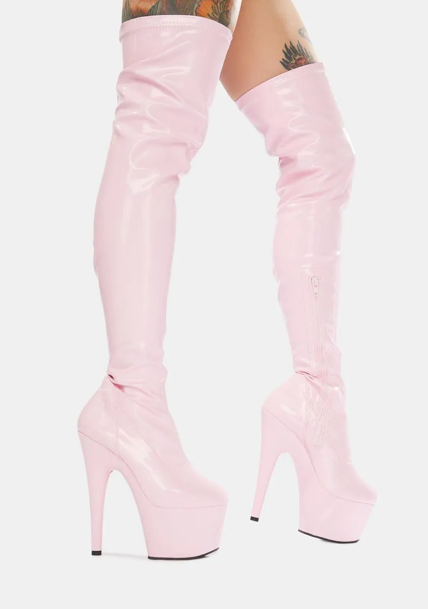 Pink Adore-3000HWR Thigh High Boots