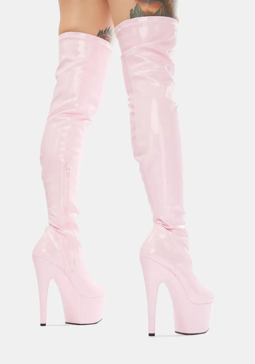 Pink Adore-3000HWR Thigh High Boots