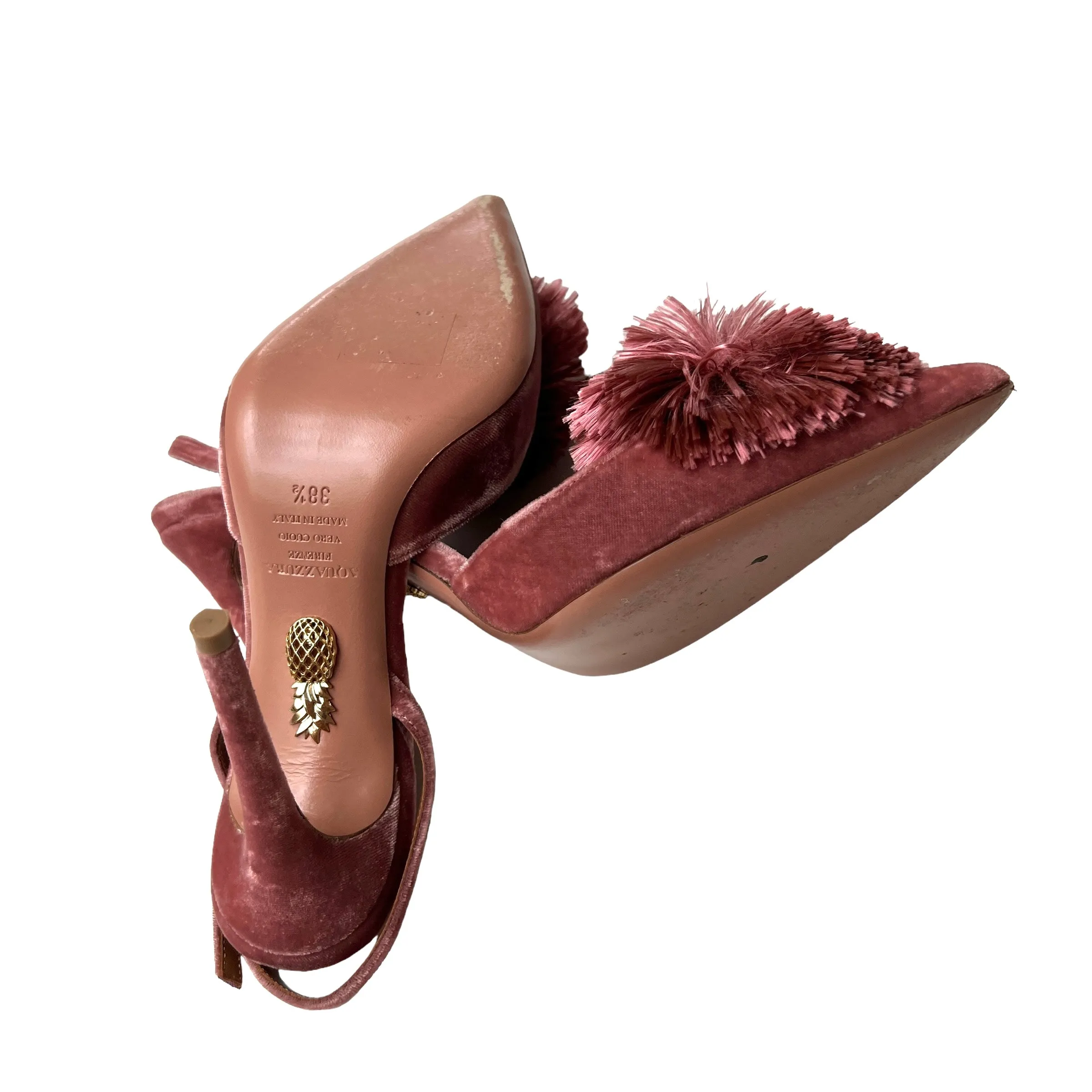 Pink Velvet Heels - 8.5