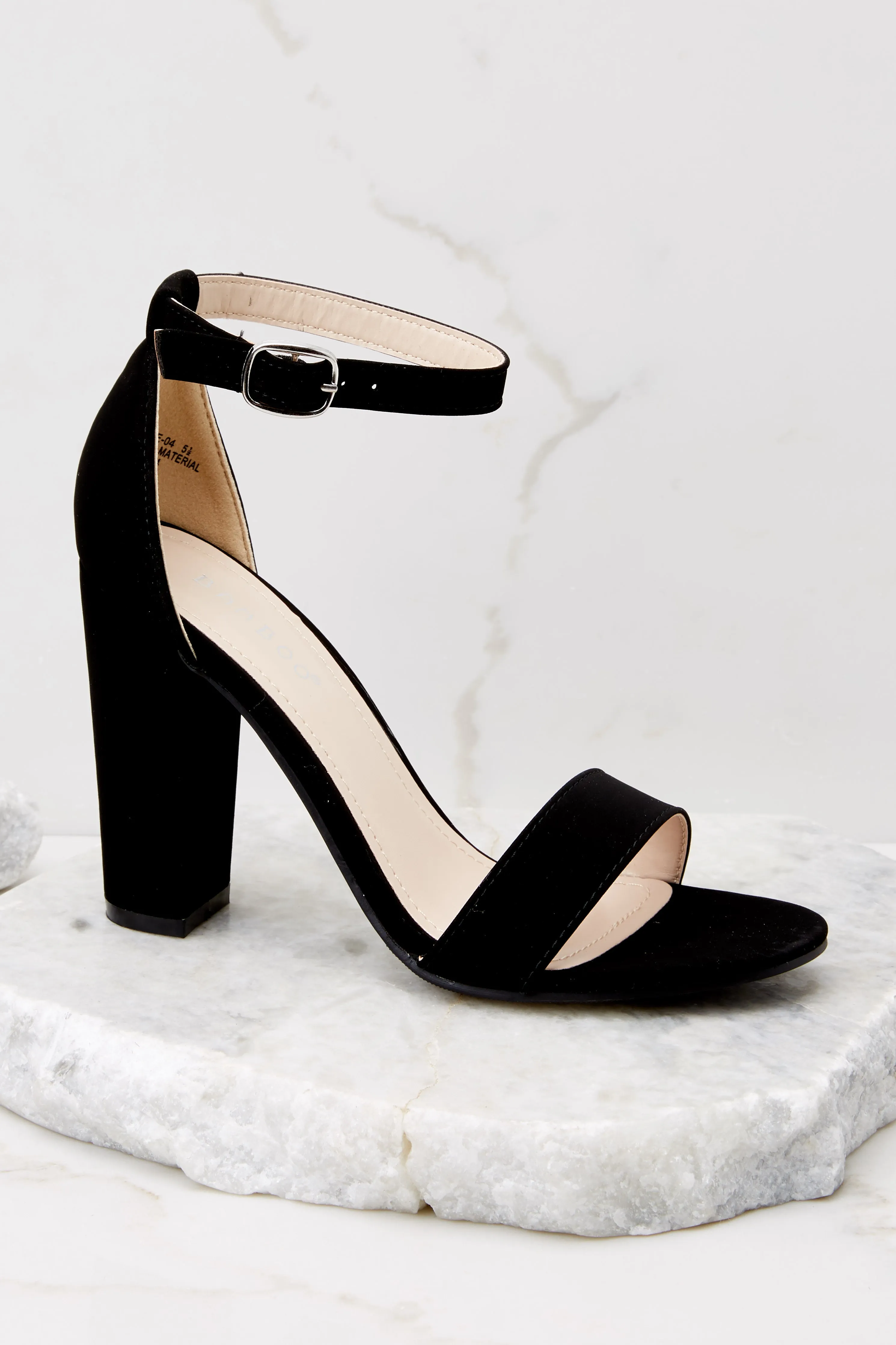 Plans To Dance Black Ankle Strap Heels