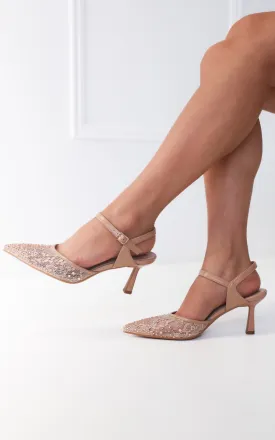 (Preorder) Matilda Heels - Nude Rhinestone