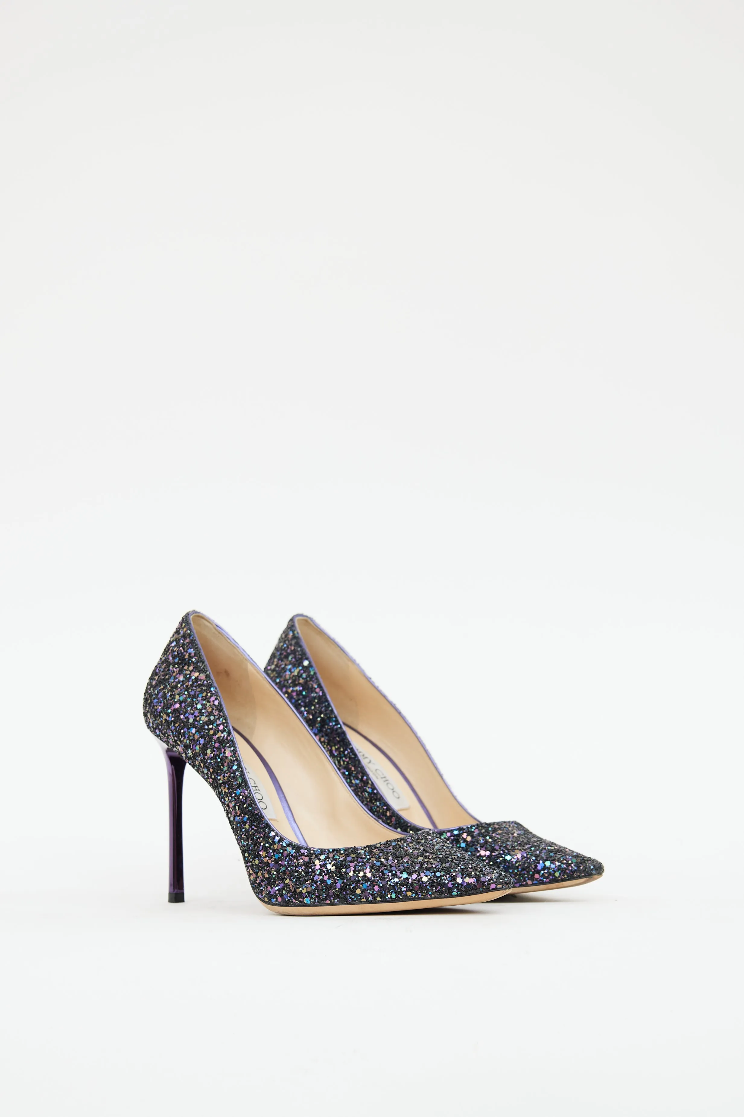 Purple Glitter Romy Heel