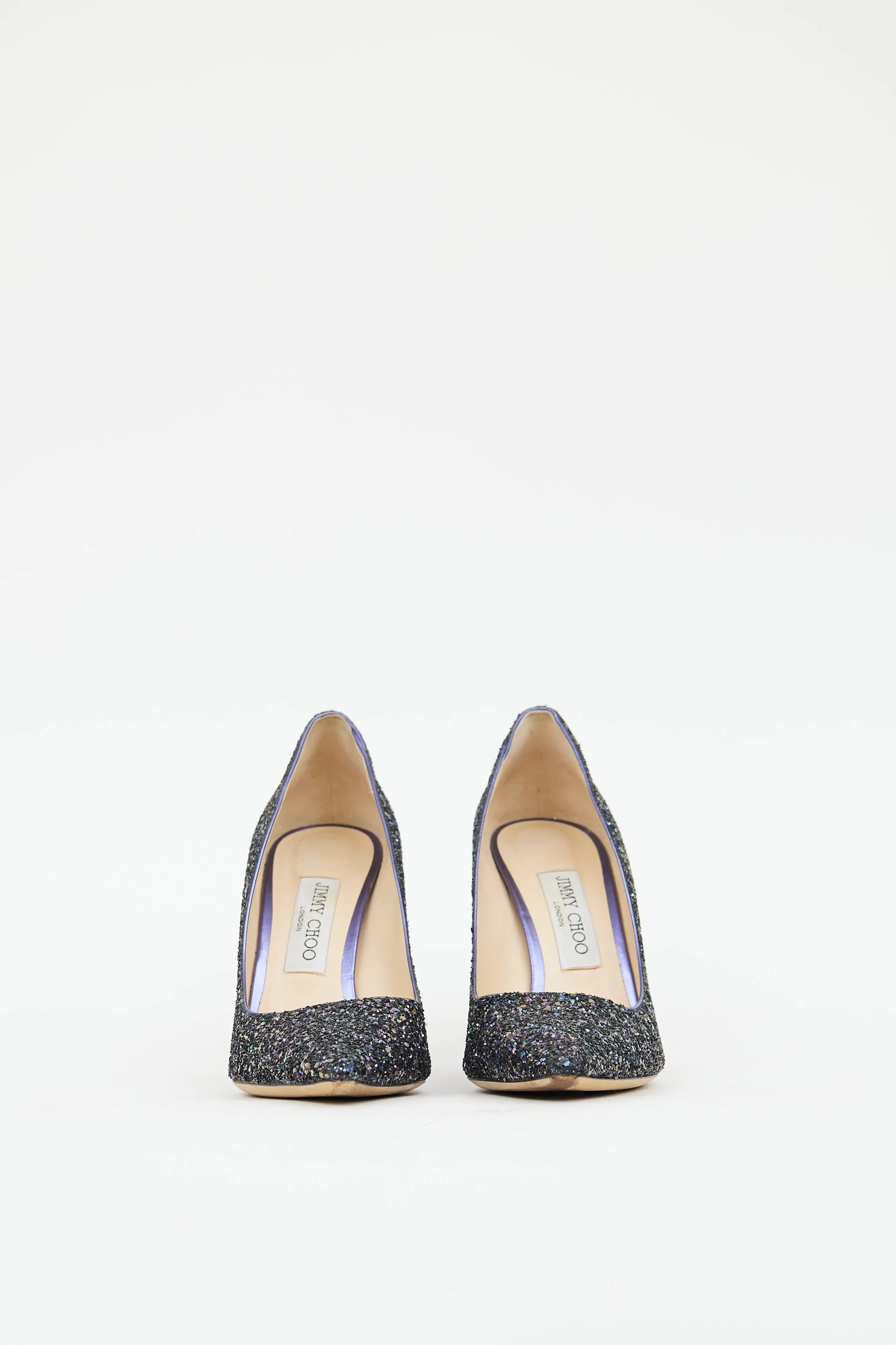 Purple Glitter Romy Heel