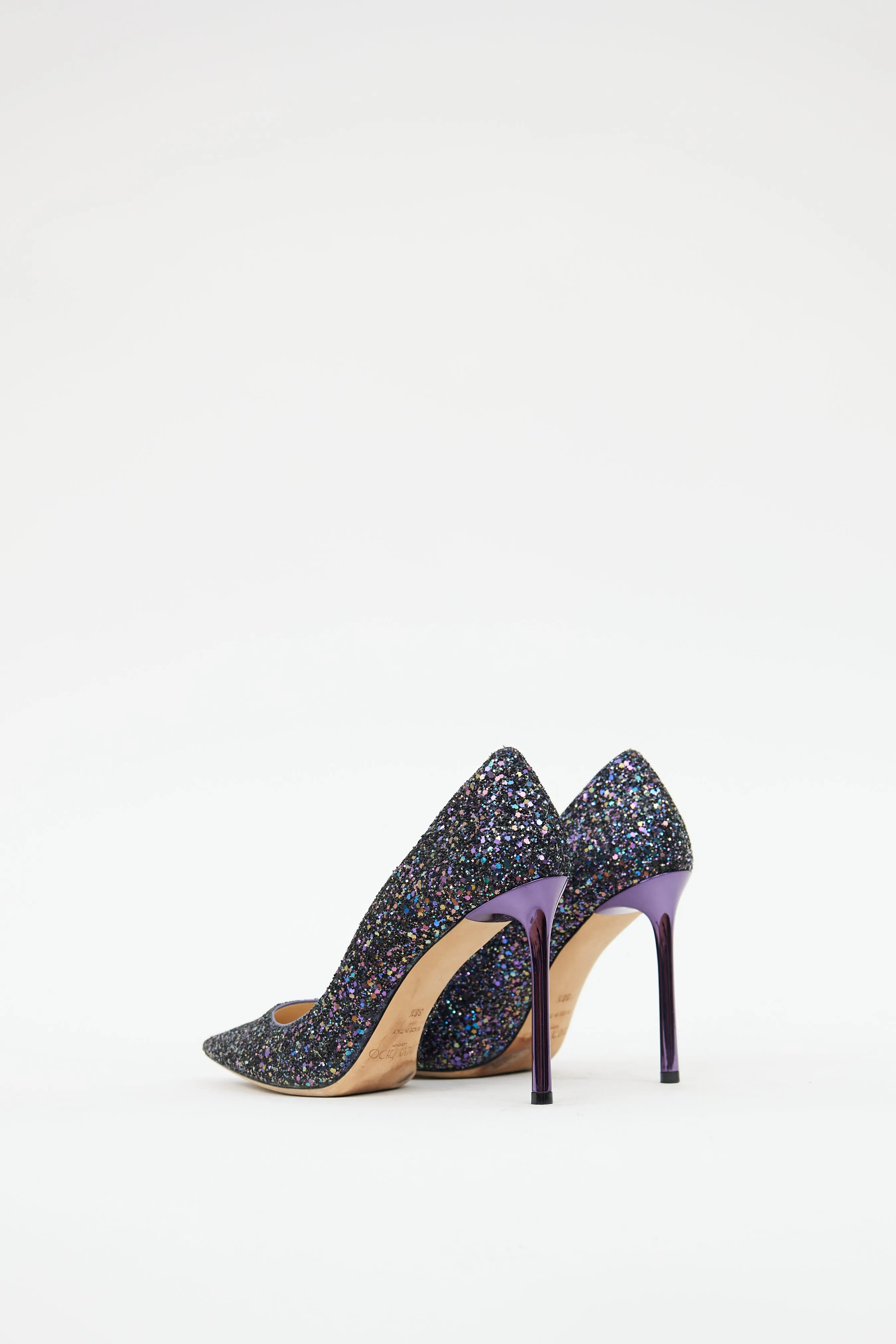 Purple Glitter Romy Heel