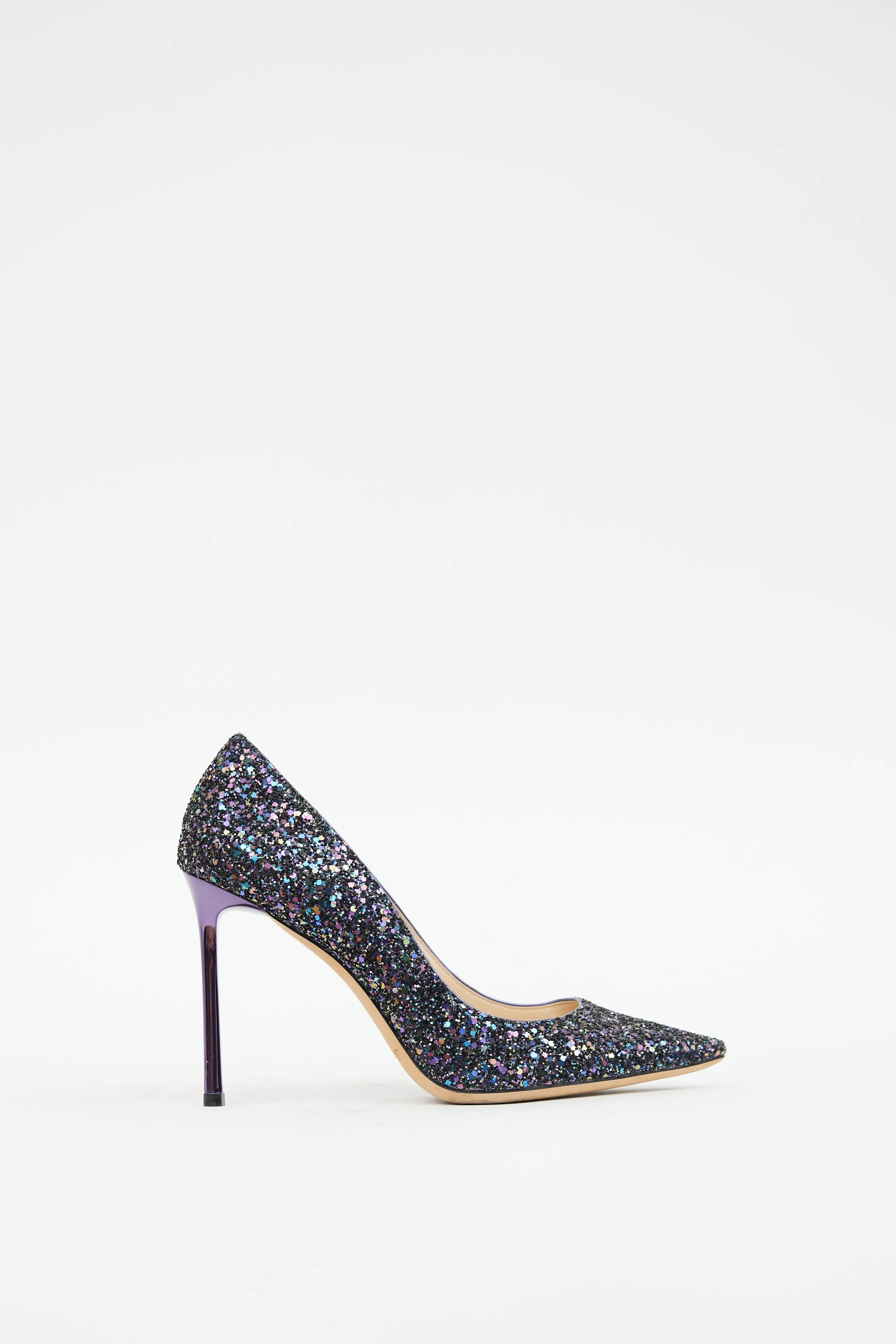 Purple Glitter Romy Heel