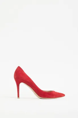 Red Suede Gianvito 85 Pump