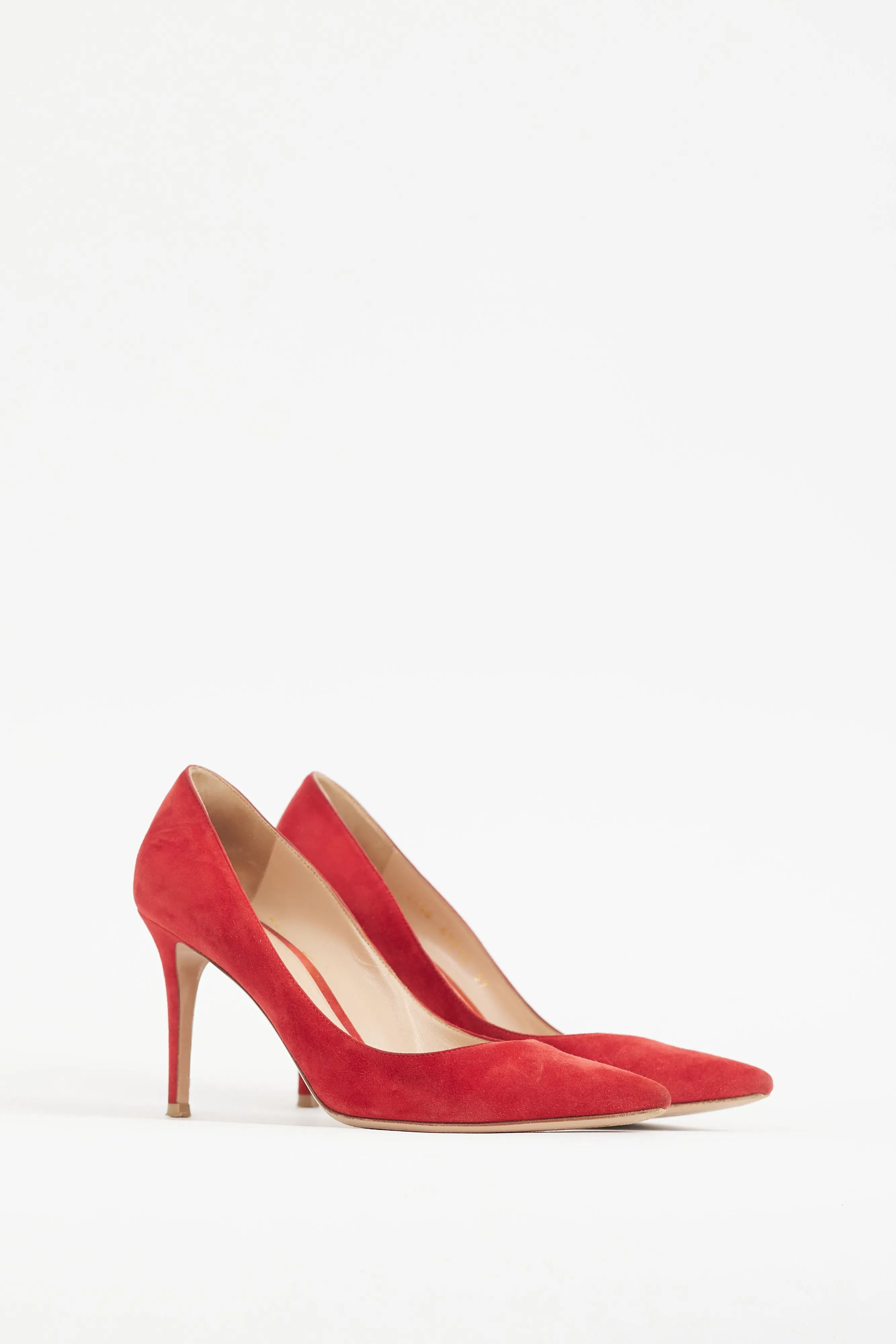 Red Suede Gianvito 85 Pump