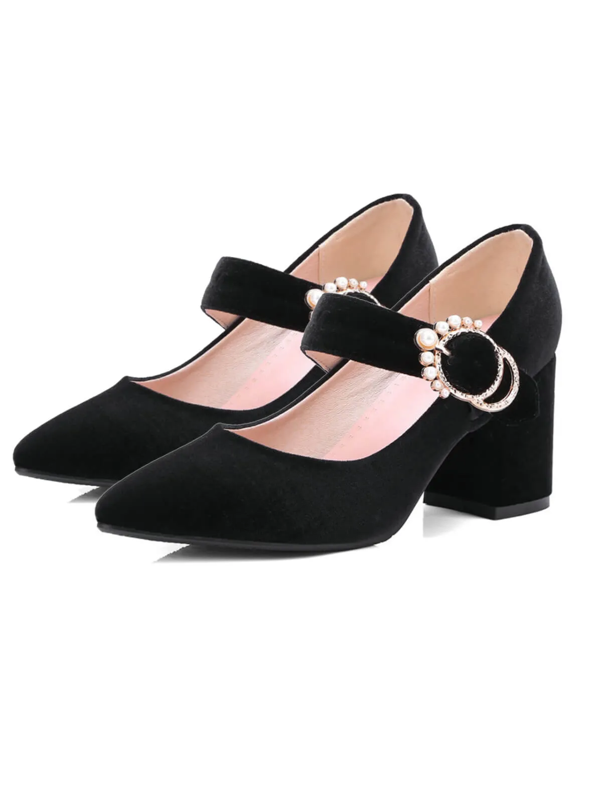 Retro Mary Jane Chunky High Heel Shoes