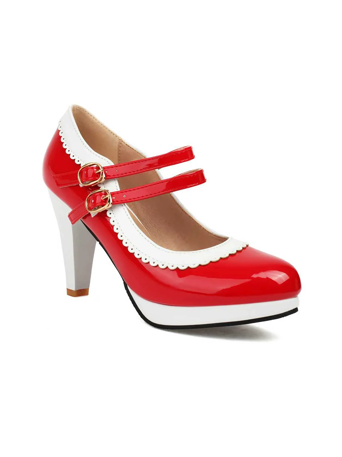 Retro Mary Jane Chunky High Heels Shoes