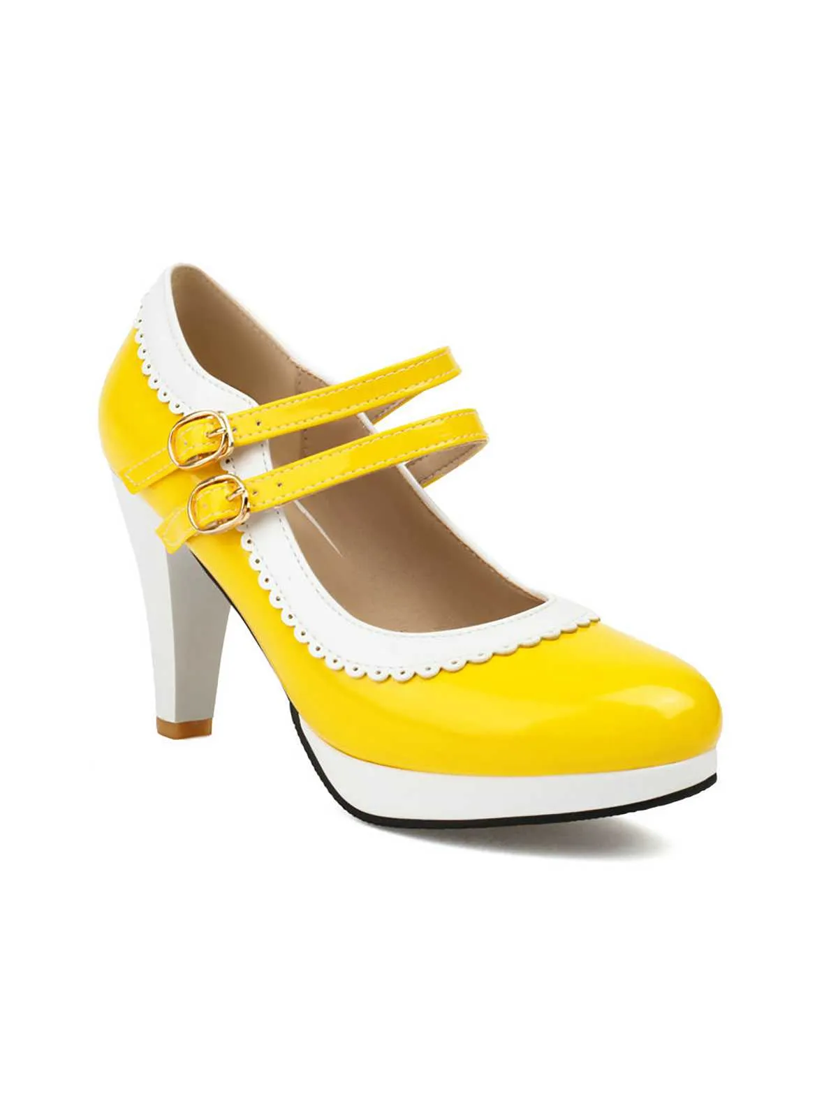 Retro Mary Jane Chunky High Heels Shoes