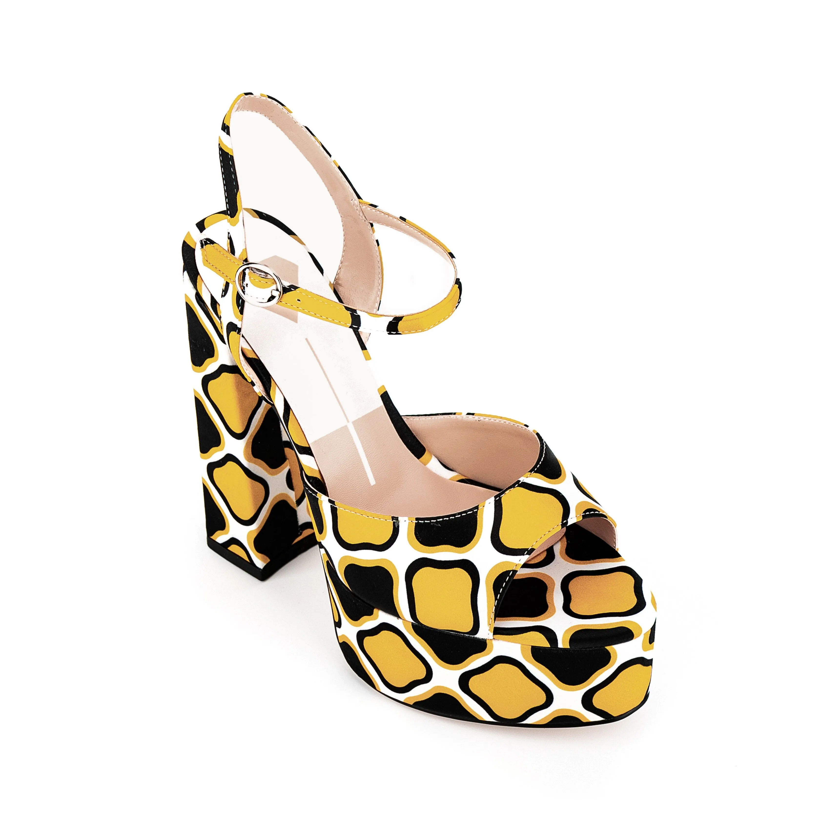 Round Toe Chunky Square Heels Platform Sandals