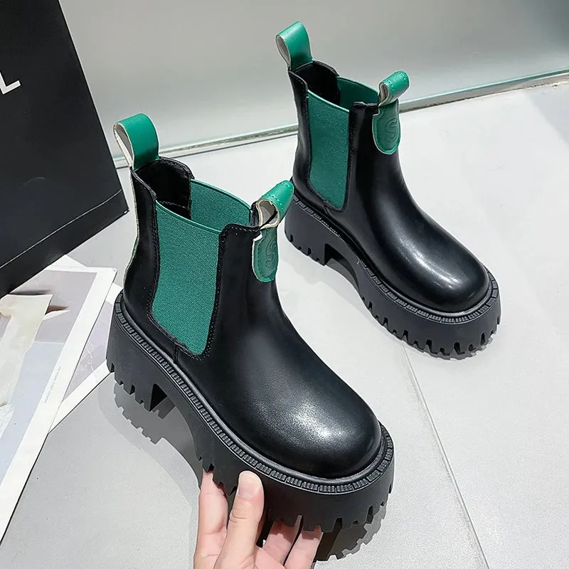 Sara Flashy Chelsea Chunky  Boots