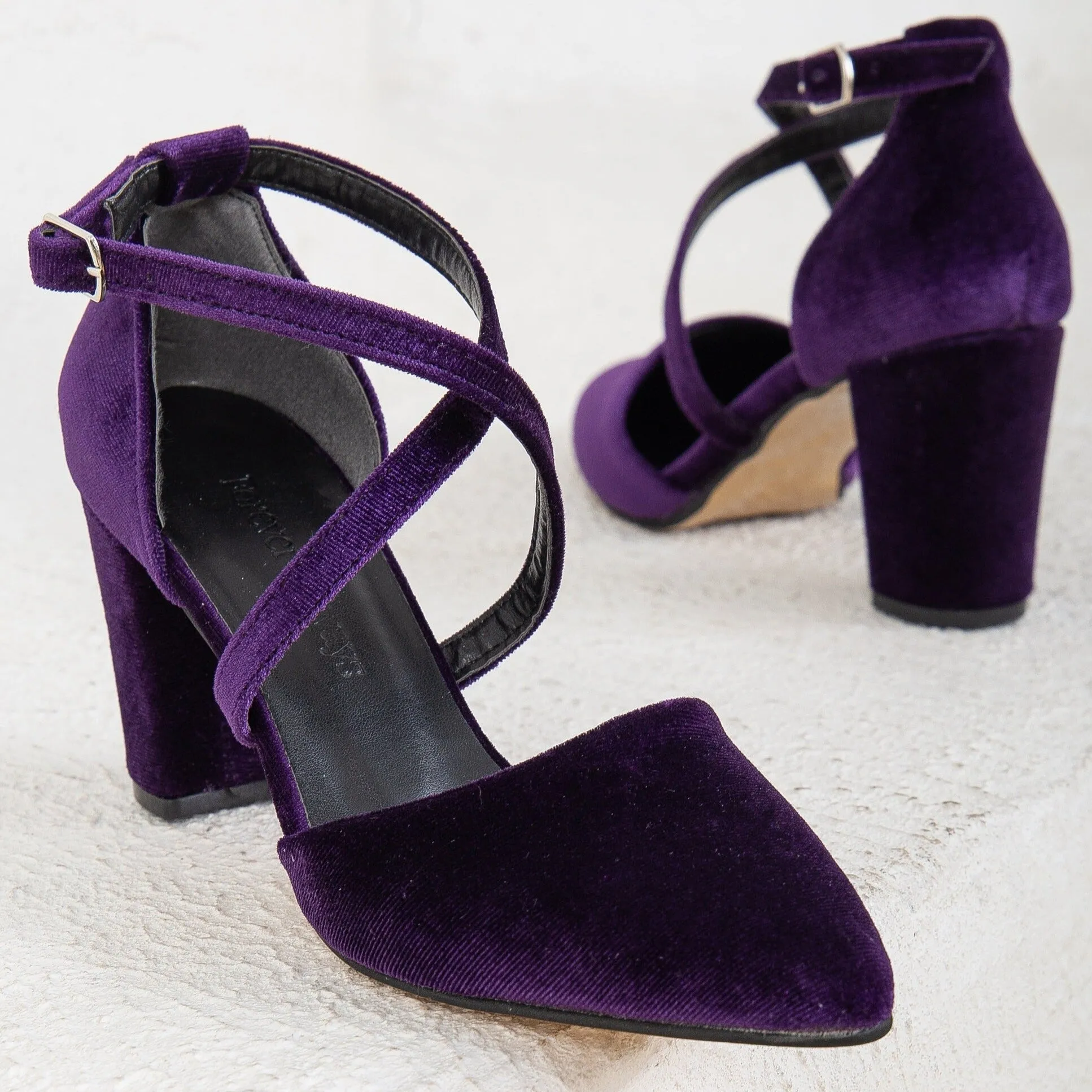 Sina - Purple Velvet Shoes