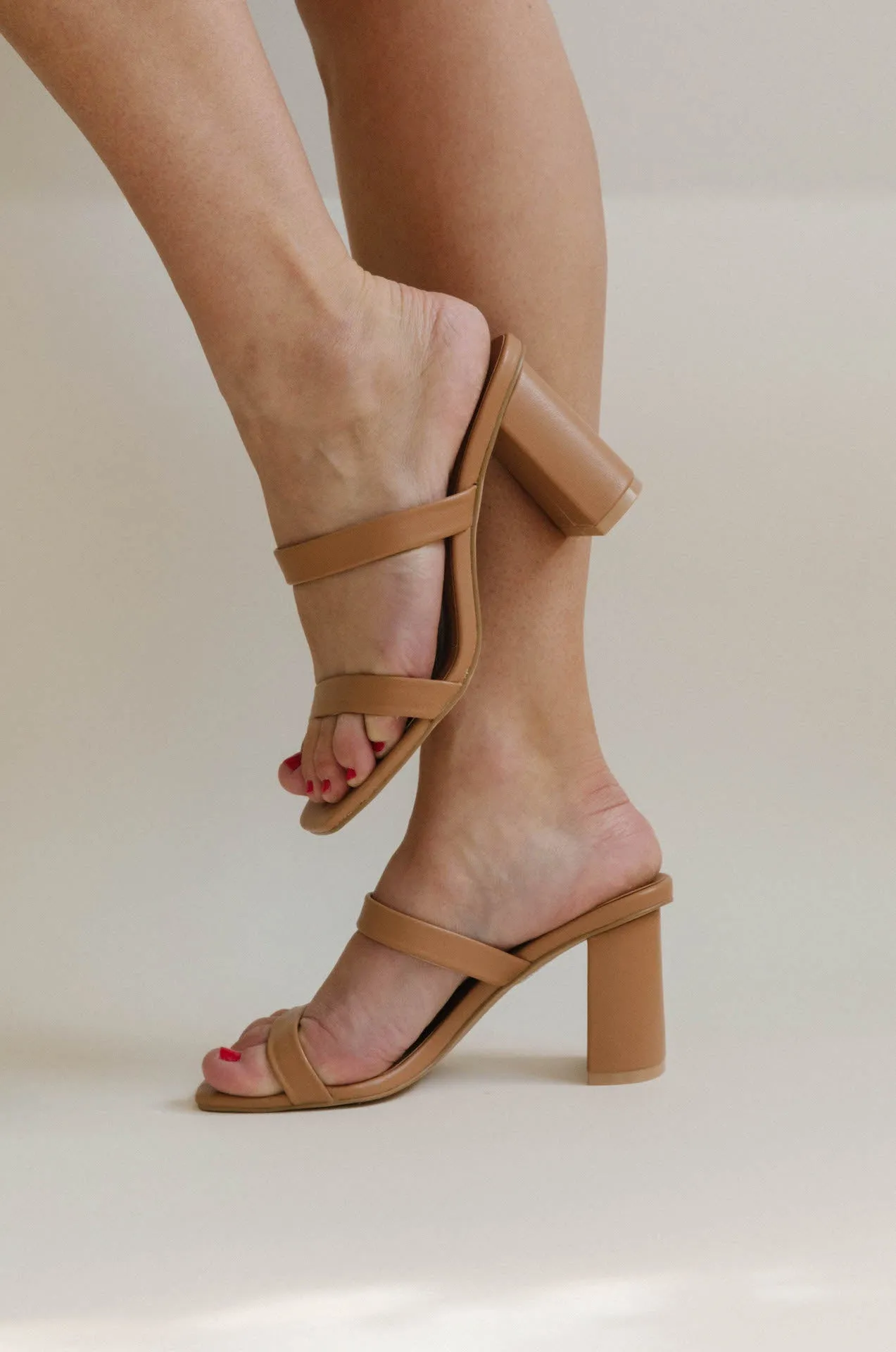 Tan Strappy Heel Sandals