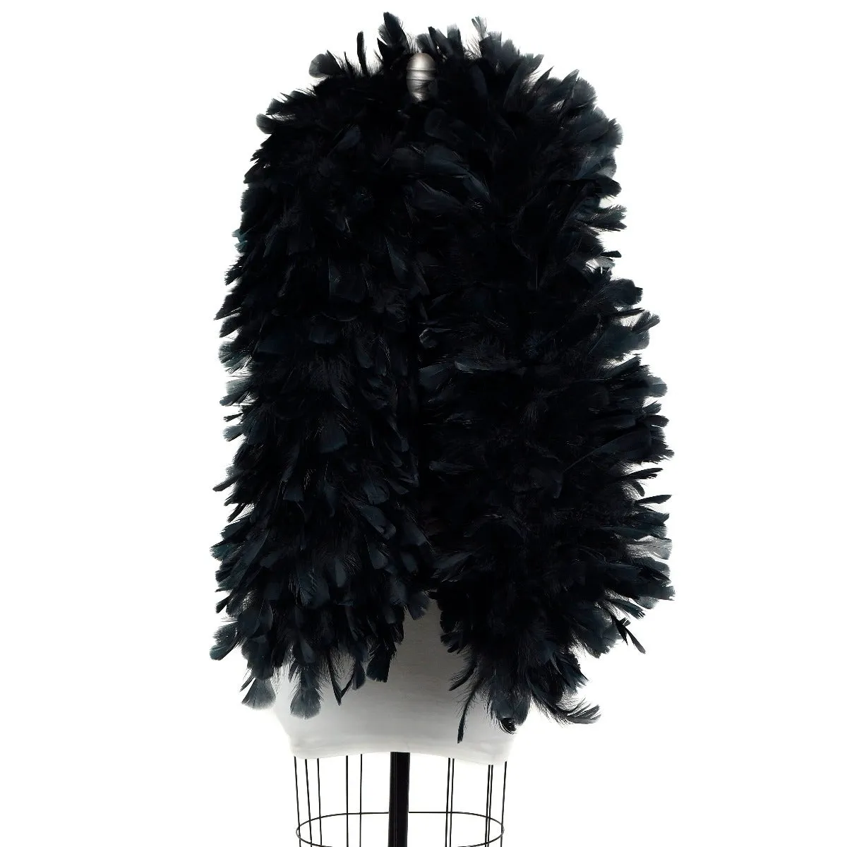 Turkey Ruff Feather Boa - 14-16" - Black