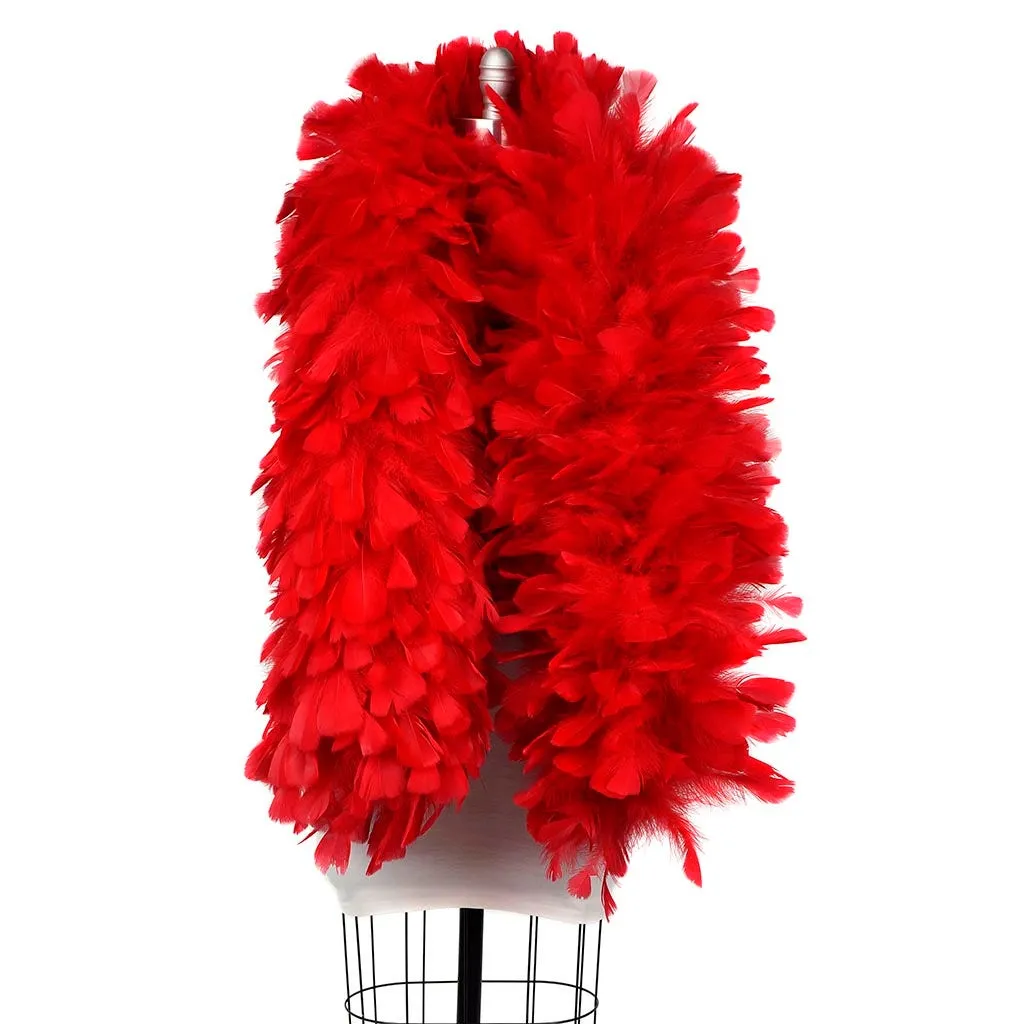 Turkey Ruff Feather Boa - 14-16" - Red