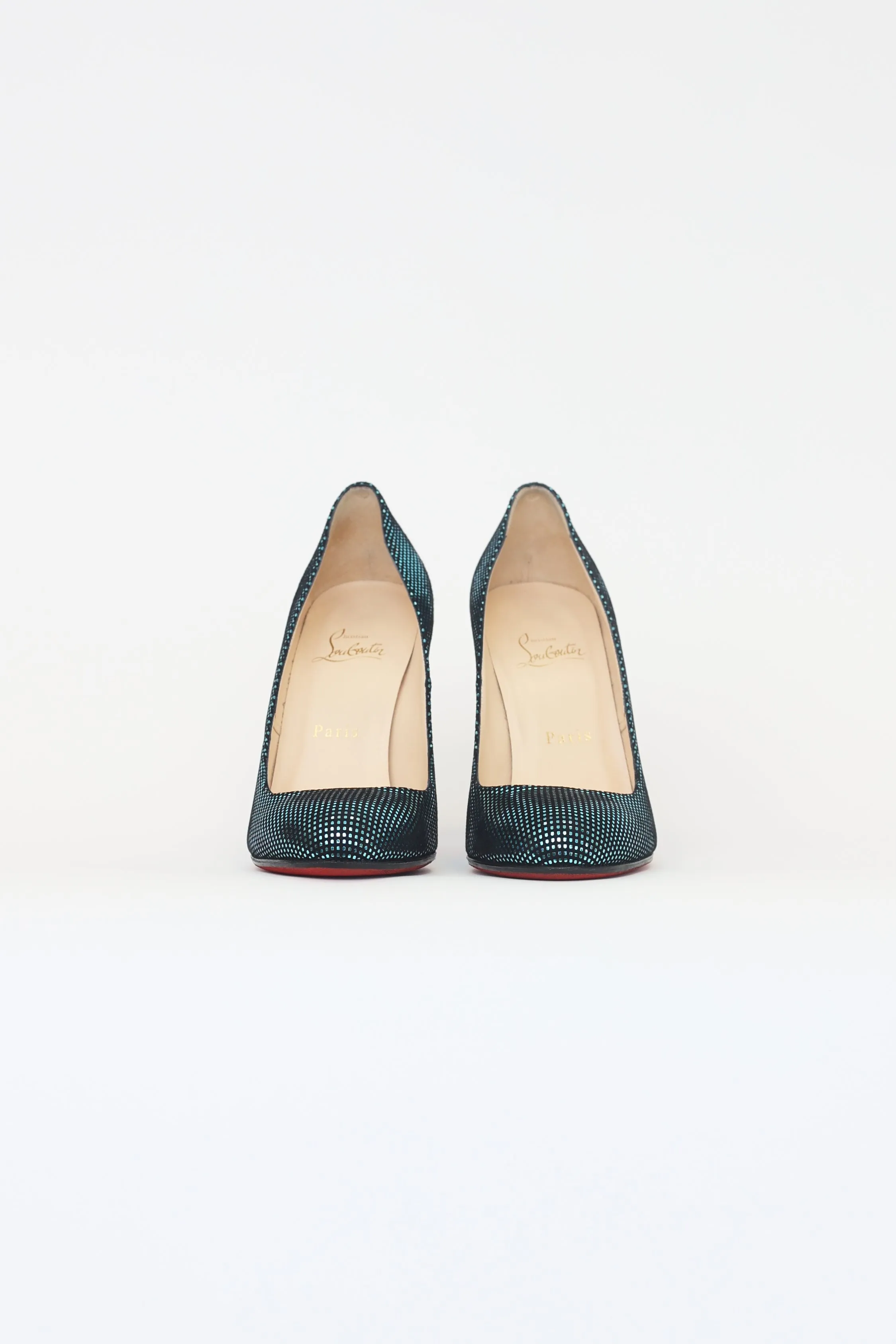 Turquoise Suede Fifi 120 Pumps