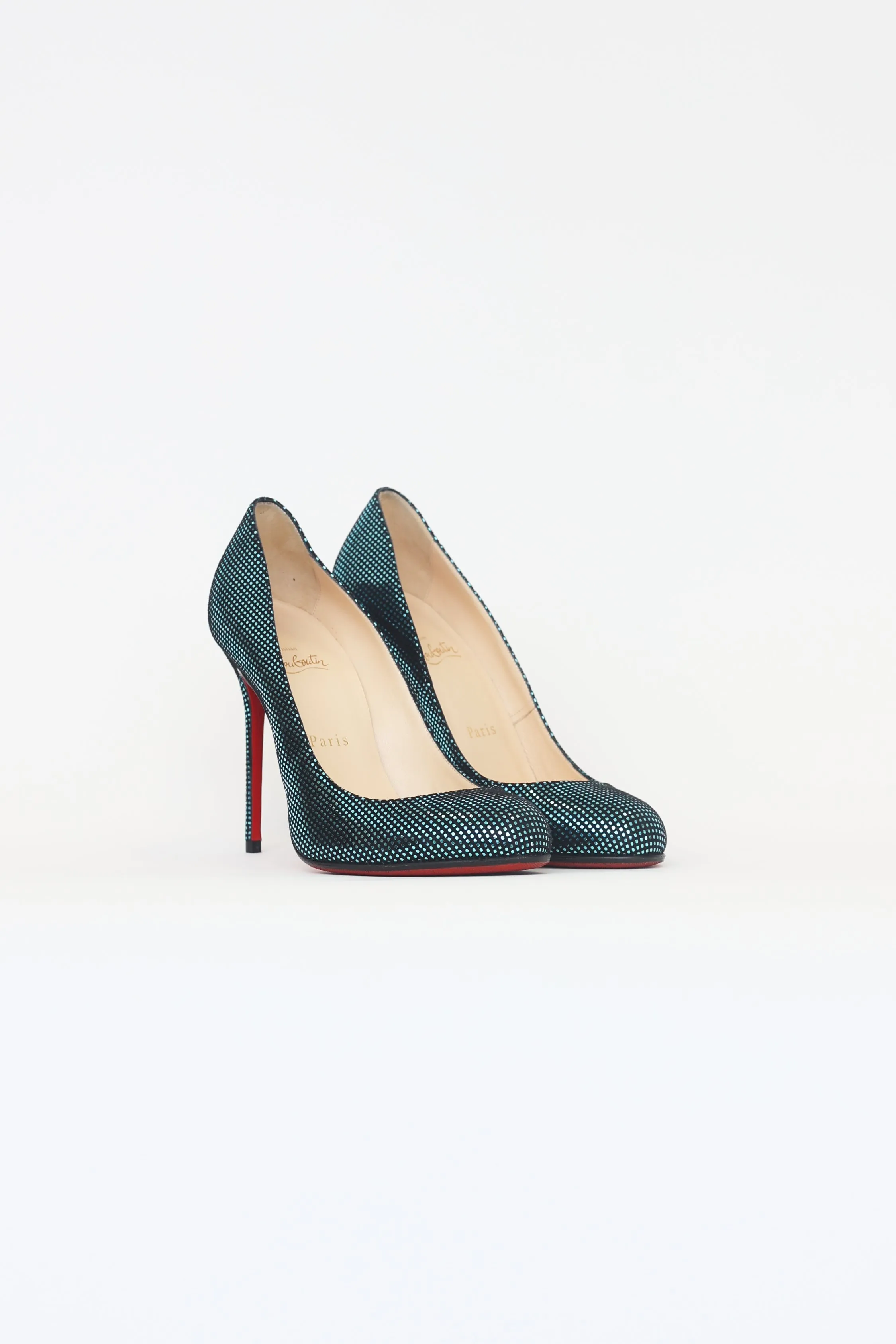 Turquoise Suede Fifi 120 Pumps