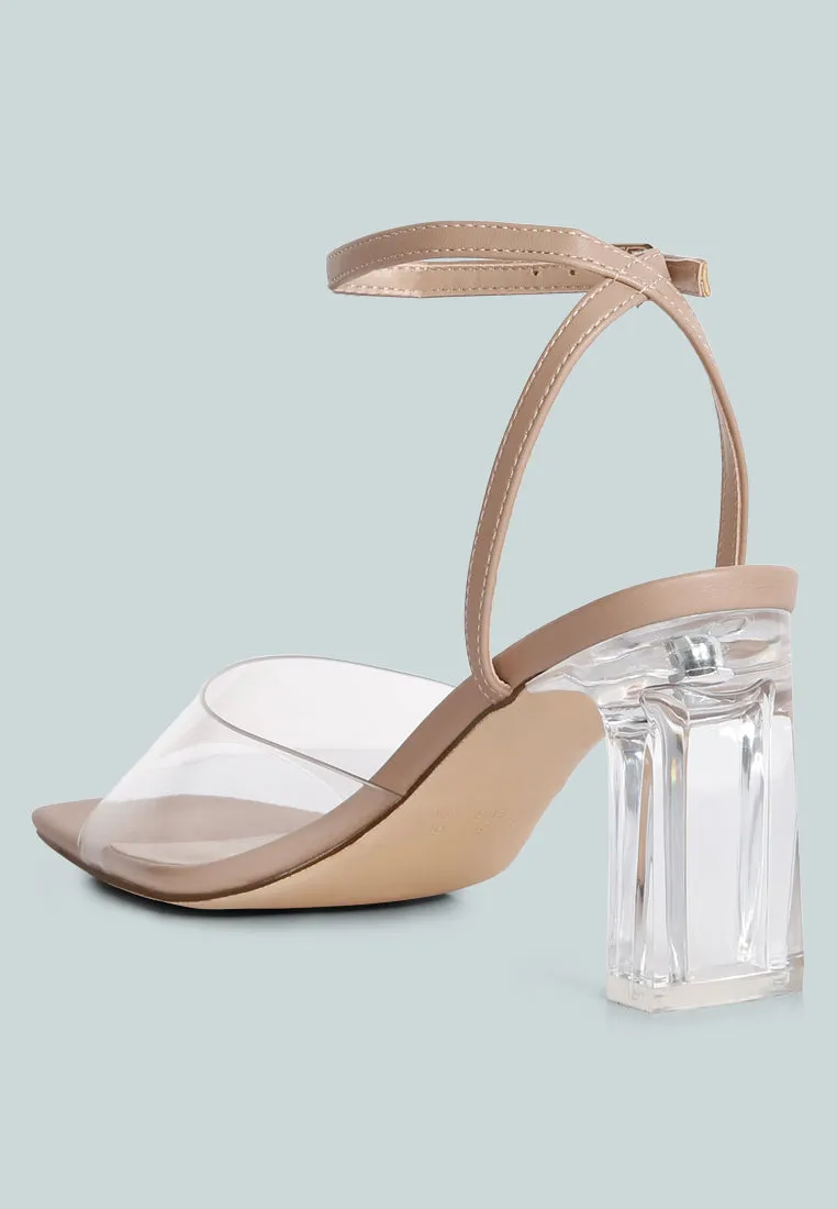 Twinkle Clear Block Heel Sandal