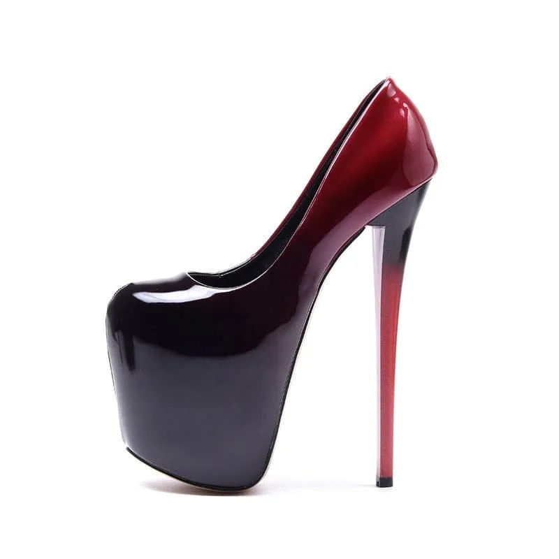 Ultra High Stiletto Drag Shoes in Super Large Sizes with Gradient Color