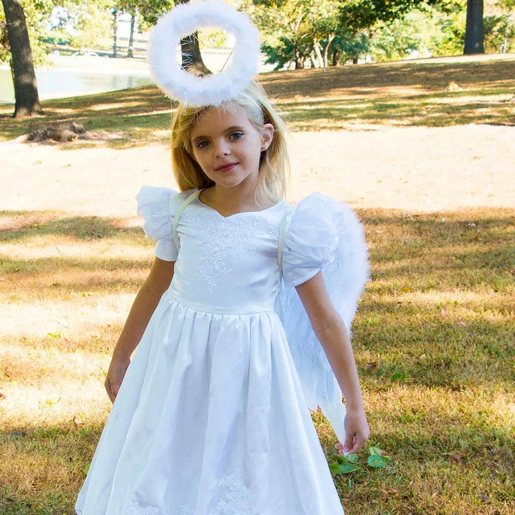 White Angel Fairy Costume Wings - Small Adult and Teens Halloween Costume & Cosplay Feather Wings