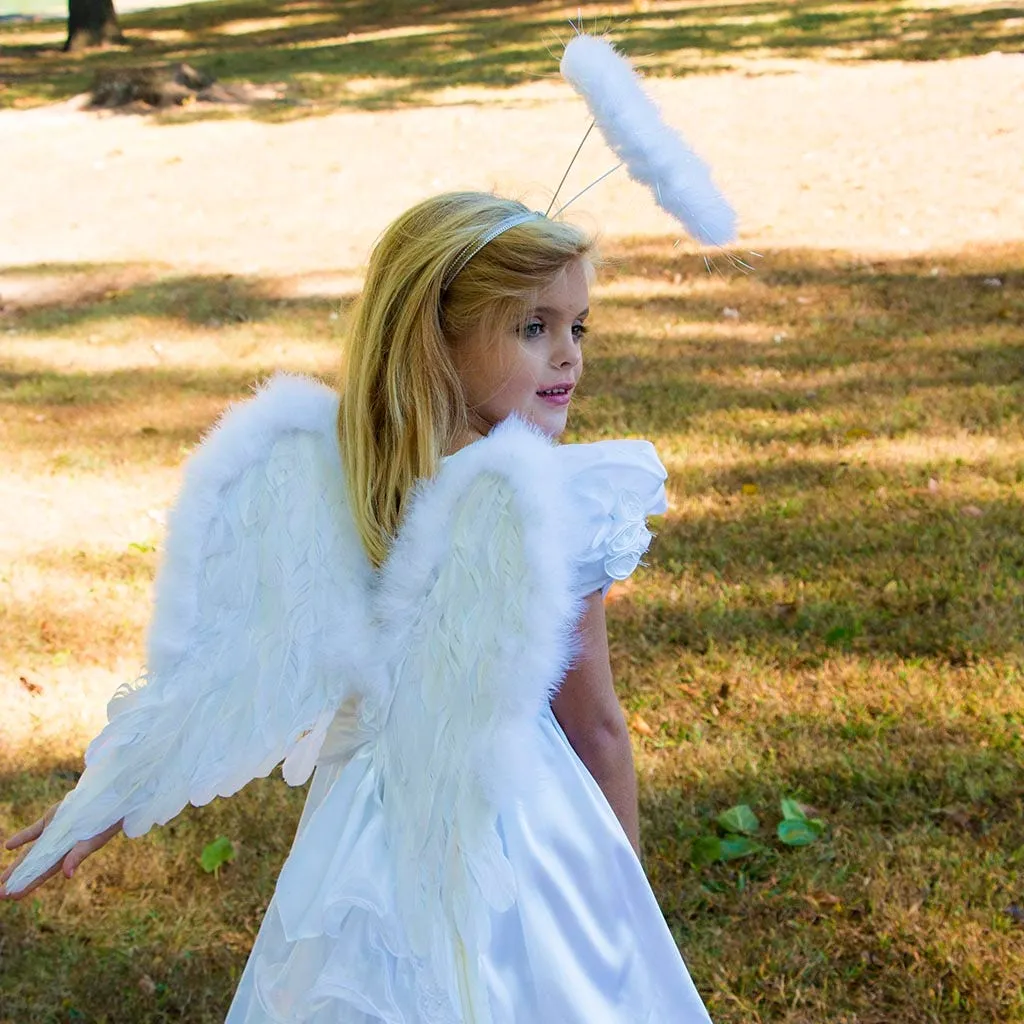 White Angel Fairy Costume Wings - Small Adult and Teens Halloween Costume & Cosplay Feather Wings