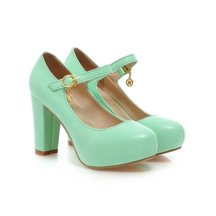 Woman Sweet Princess High Heeled Round Head Platform Pumps