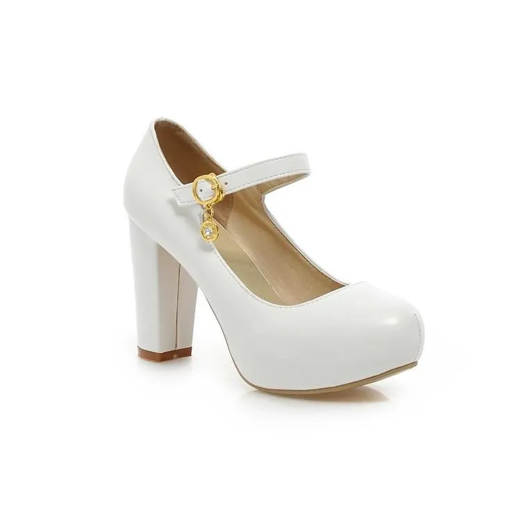 Woman Sweet Princess High Heeled Round Head Platform Pumps