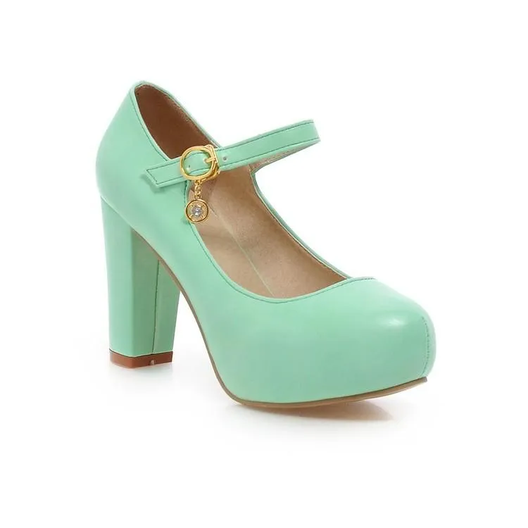 Woman Sweet Princess High Heeled Round Head Platform Pumps