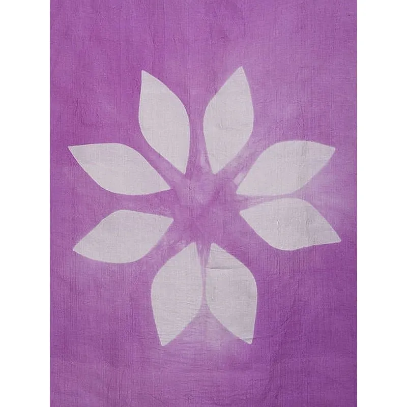 Women Lavender Clamp Dyed Silk Stole