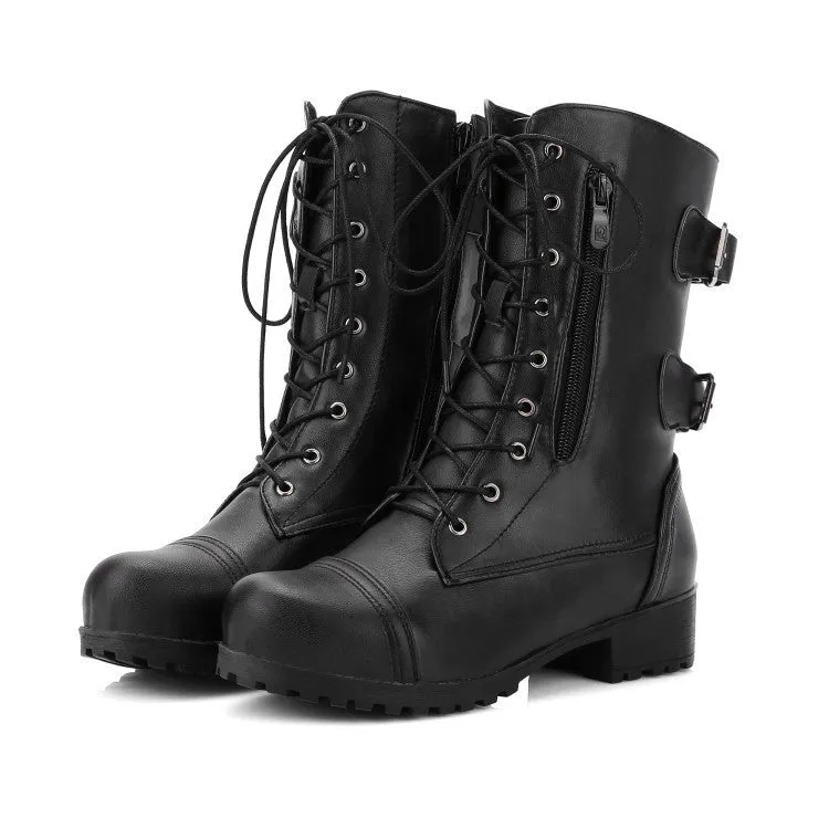 Women's mid calf military combat boots