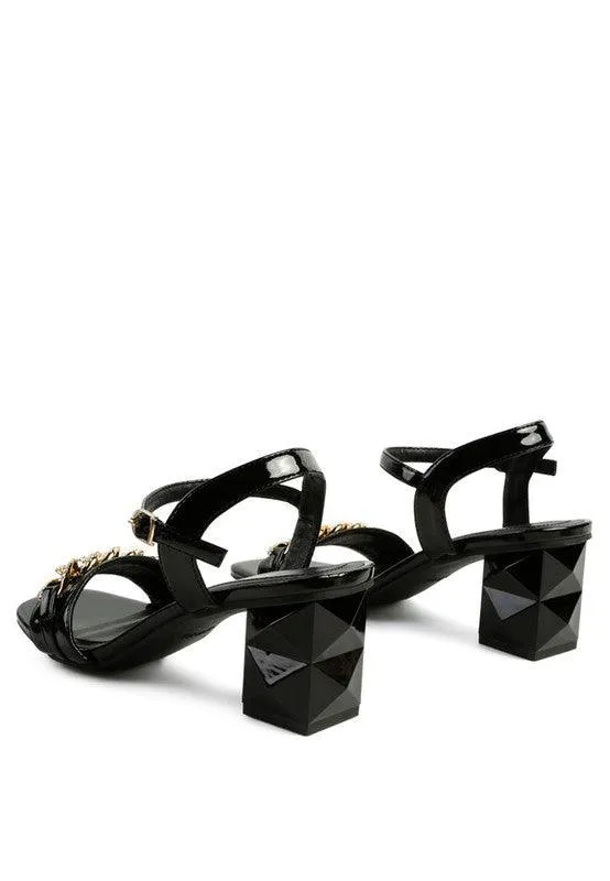 Women's Shoes Illusion Geometric Cut Diamante Chain Sandal