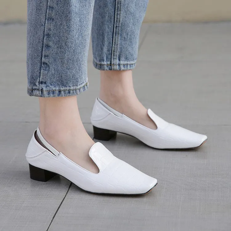 Women's Square Toe Block Heels Shoes