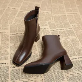 Zippra Rana Heeled Brown Leather Boots